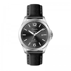 Alexandre Christie AC 1029 Silver Black Man Leather MDLSSBA